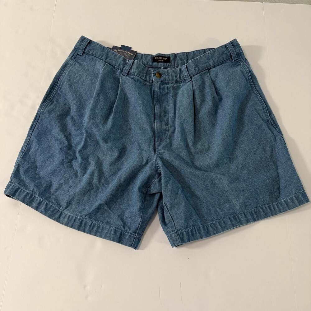 Dockers The Definitive Khaki Pleated Chambray Shorts Mens Size 38